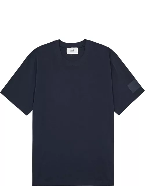 Ami Paris Logo Cotton T-shirt - Navy