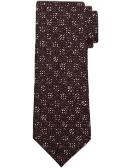 Men's Wool-Silk Geometric Jacquard Tie