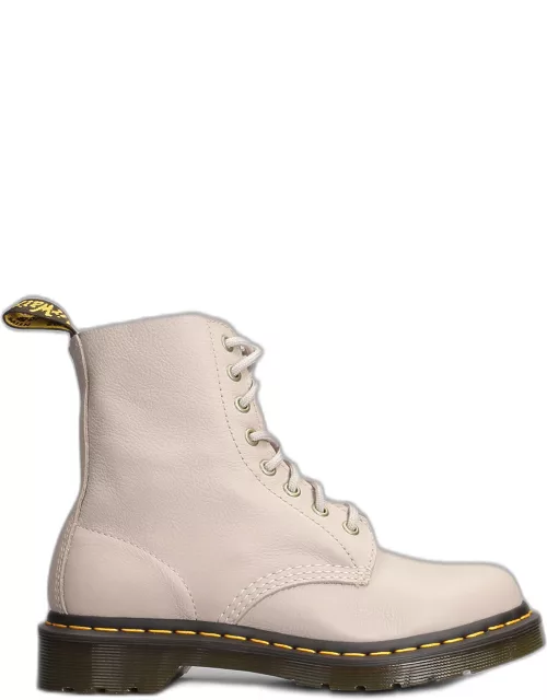 Dr. Martens 1460 Combat Boots In Taupe Leather