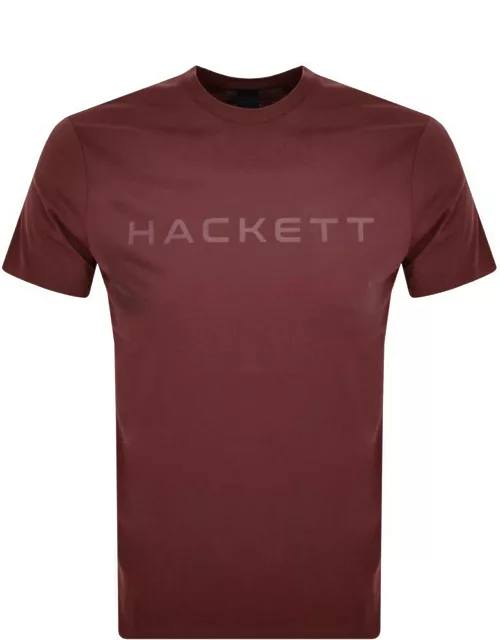 Hackett London Logo T Shirt Burgundy