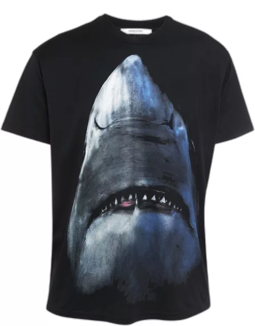 Givenchy Black Cotton Shark Printed T-Shirt