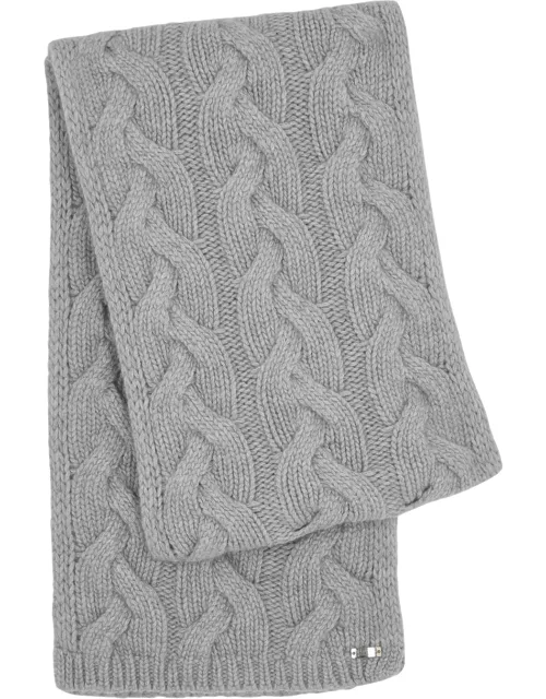 Herno Comfy Infinity Cable-knit Wool Scarf - Grey