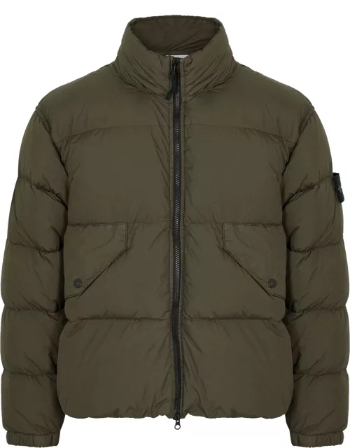 Stone Island Crinkle Reps Quilted Nylon Jacket - Olive