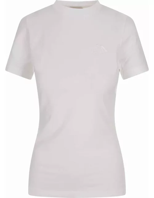 Alexander McQueen Seal Logo Slim T-shirt In Optical White