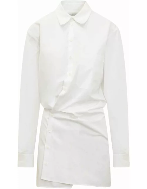 Off-White Poplin Shirt Dres