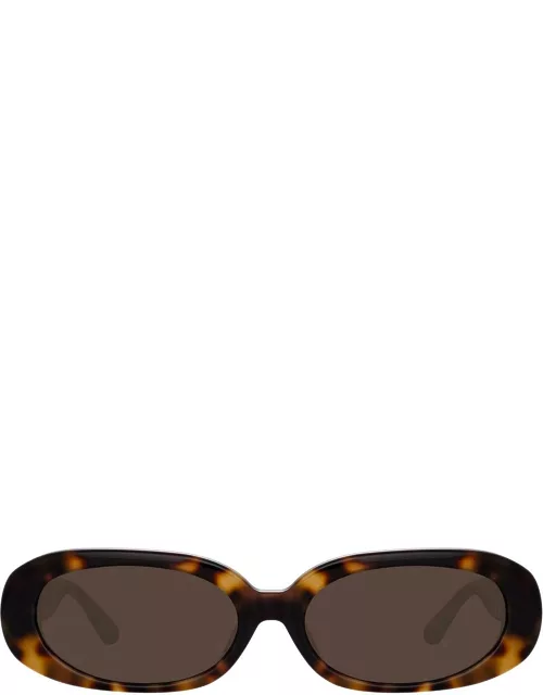 Linda Farrow Lfl1252 T - Shell / Yellow Gold Sunglasse