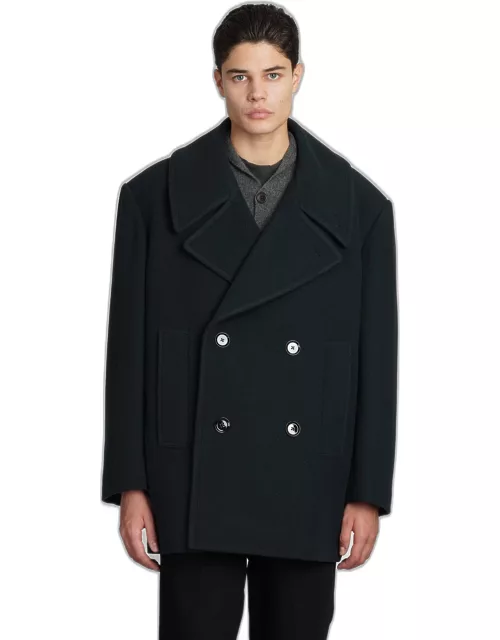 Lemaire Coat In Black Woo