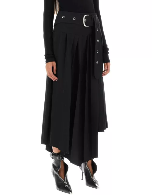 Off-White Belted Tech Drill Pleated Skirt