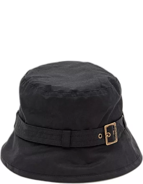 Barbour Kelso Waxed Cotton Belted Bucket Hat Black