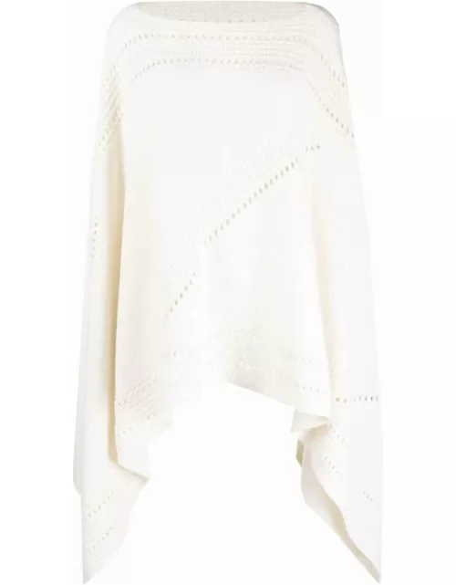 White cape with perforated detail