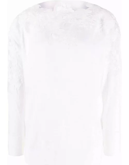 White guipure lace sweater