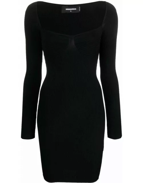 Black short dress with sweetheart neckline