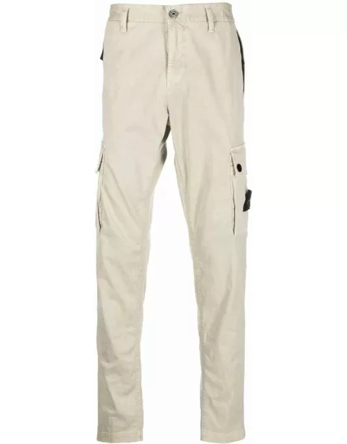 Beige cargo trousers with Compass pattern