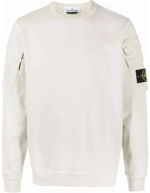 Beige sweatshirt with pockets and Compass logo