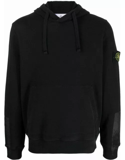 Black hoodie with sleeve print