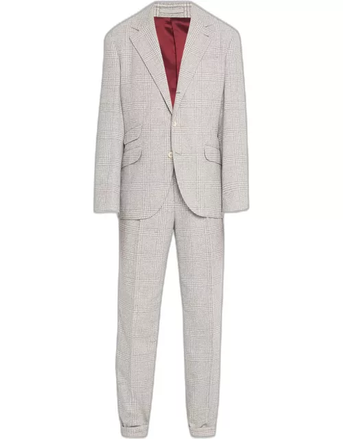 Men's Plaid Cashmere-Blend Suit
