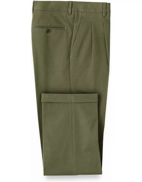 Cotton Stretch Twill Pleated Pant