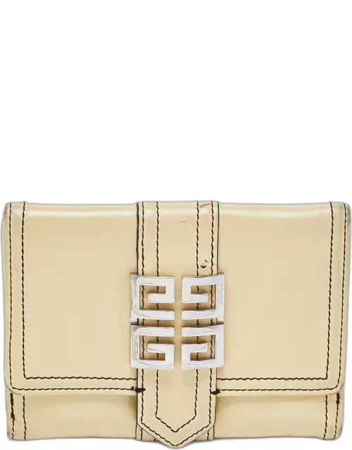 Givenchy Beige Leather Flap Compact Wallet
