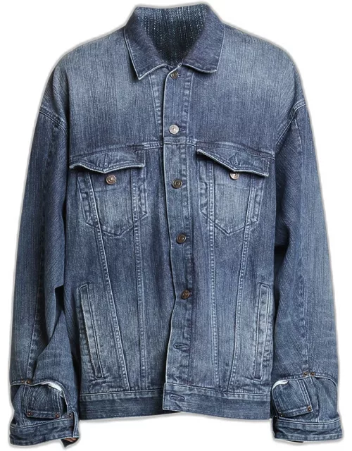 Men's Deconstructed Denim Jacket
