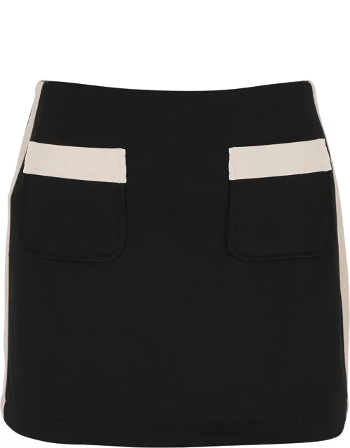 Palm Angels Striped Jersey Mini Skirt - Black