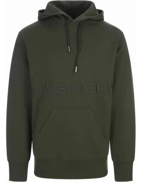 Givenchy 4g Hoodie In Grey Green