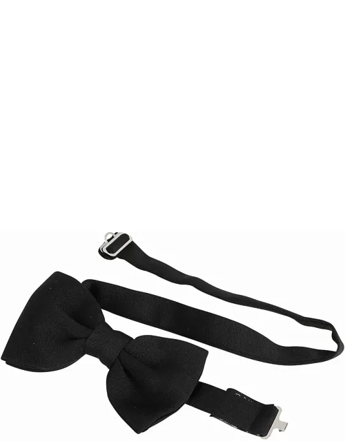 Tagliatore Black Ribbed Bow Tie