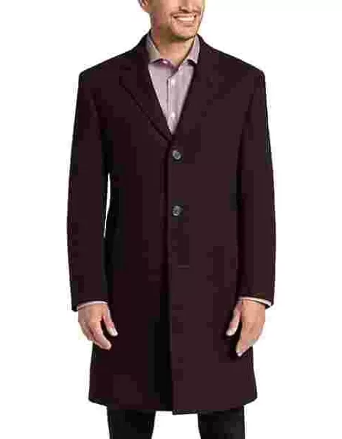 Michael Kors Big & Tall Men's Classic Fit Topcoat Purple Wine
