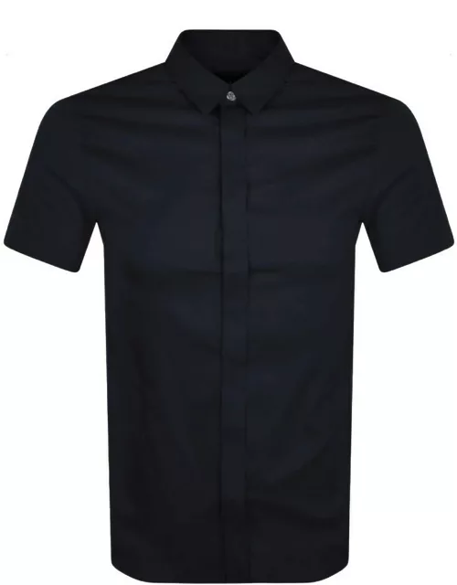 Armani Exchange Slim Fit Short Sleeved Shirt Navy