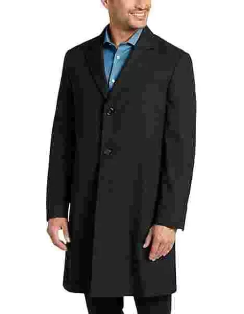 Michael Kors Big & Tall Men's Classic Fit Topcoat Black