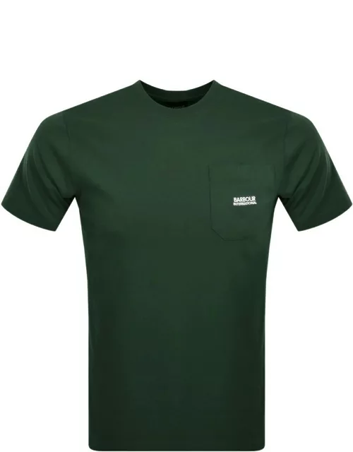 Barbour International Logo T Shirt Green