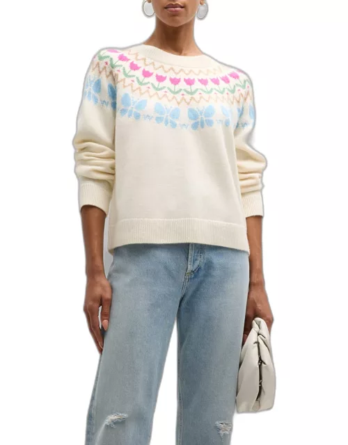 Zorana Meadow Intarsia Wool-Blend Sweater