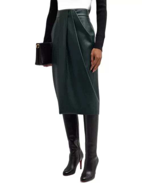 The Vicki Vegan Leather Midi Skirt