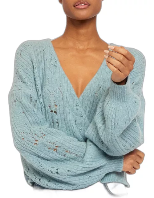 Devika Ribbed Open-Stitch Sweater