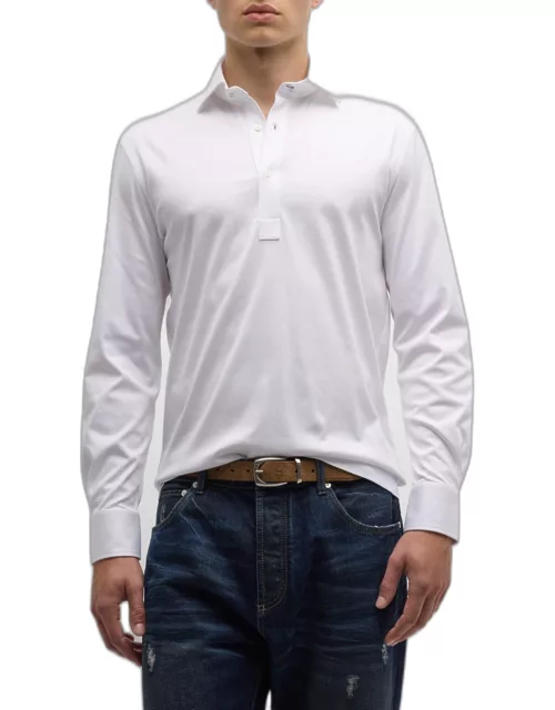 Men's Cotton Three-Button Polo Shirt
