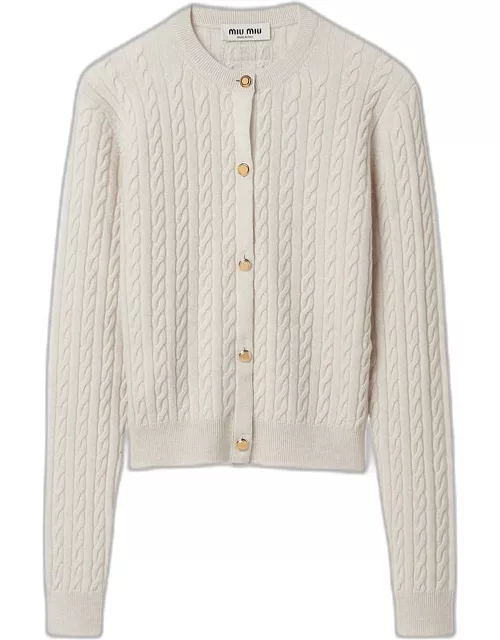 Cashmere Cable Knit Cardigan