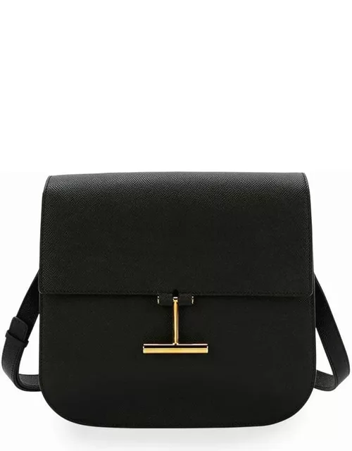 Tara Mini Crossbody in Grained Leather with Leather Strap