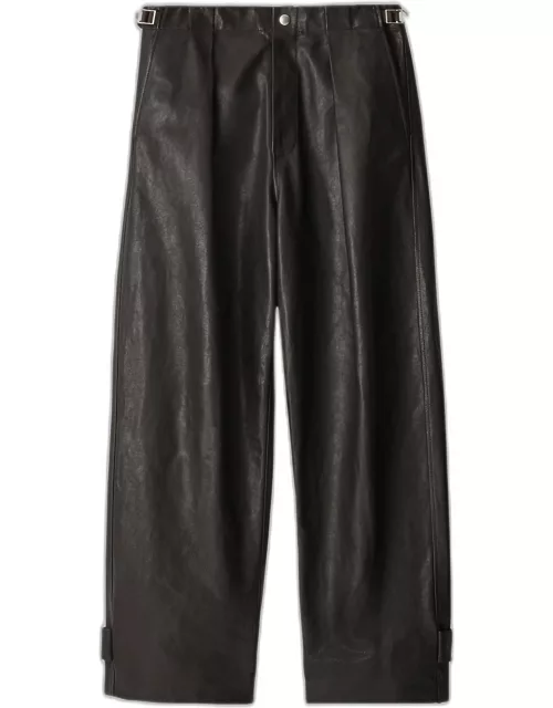 Men's Pleated Leather Pant