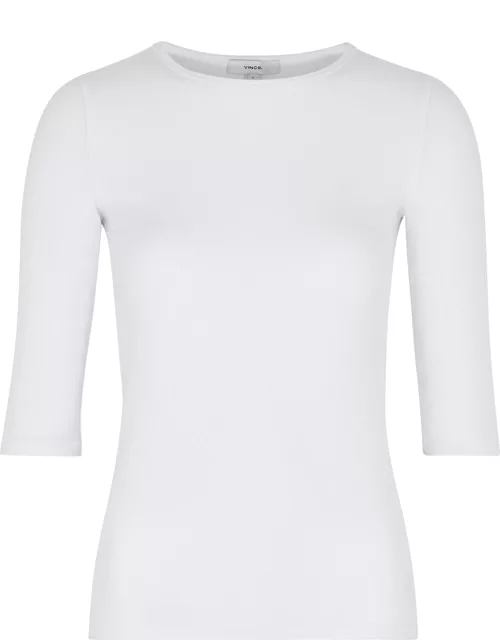 Vince Ribbed Stretch-jersey Top - Off White
