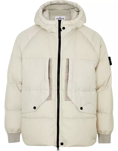Stone Island Crinkle Reps Hooded Quilted Nylon Jacket - Beige
