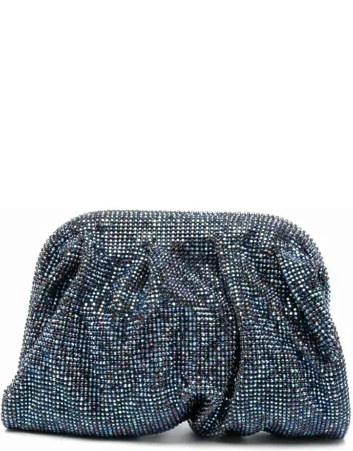 Benedetta Bruzziches venus La Petite Blue Clutch Bag In Fabric With Allover Crystals Woman