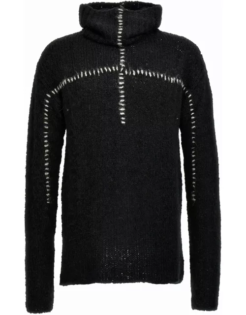 Thom Krom Contrast Embroidery Sweater