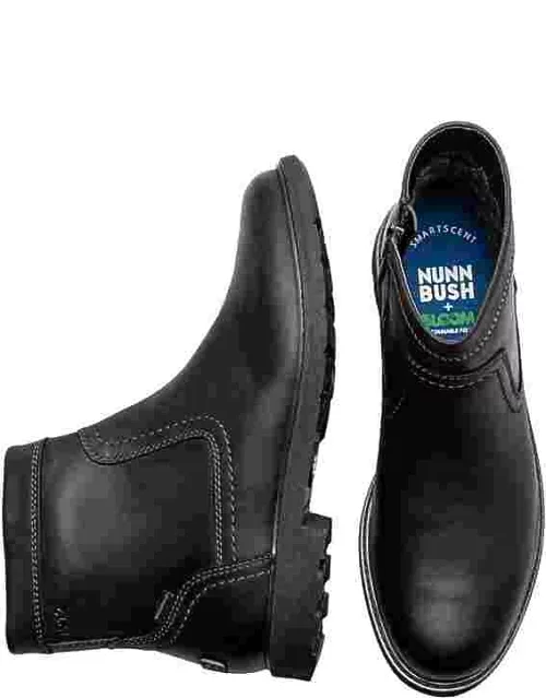 Nunn Bush Men's Waterproof Plain Toe Side Zip Boots Black