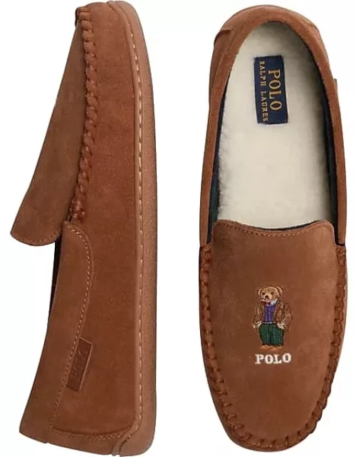 Polo Ralph Lauren Men's Moccasin Holiday Bear Slippers Snuff