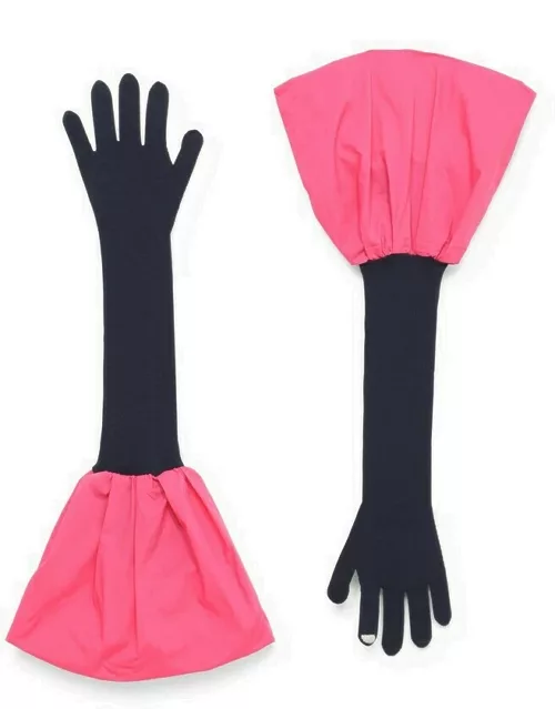 Long gloves navy/pink