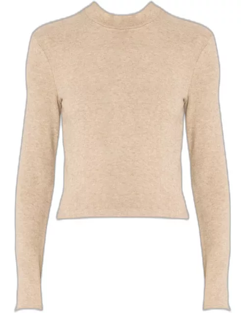 Mock-Neck Long-Sleeve Slim-Fit Sweater