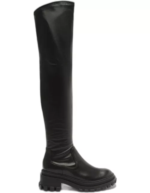 Kendy Stretch Leather Over-The-Knee Boot
