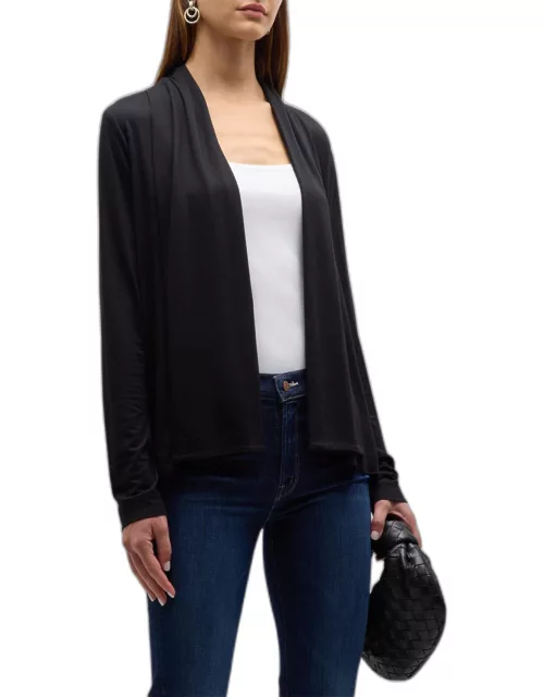 Soft Touch Draped Open-Front Cardigan