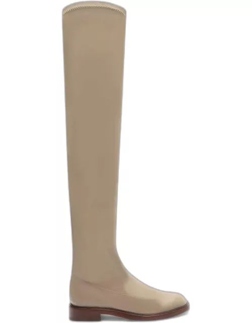 Kaolin Stretch Patent Over-The-Knee Boot