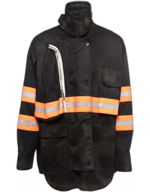 Calvin Klein Black Cotton Reflective Fireman Jacket