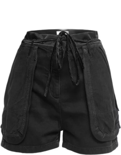 Valentino Black Denim Inside Out Shorts